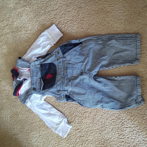 U.S Polo Assn. Overalls with Long Sleeve One Piece Size 6/9 Month - Picture 1 of 9